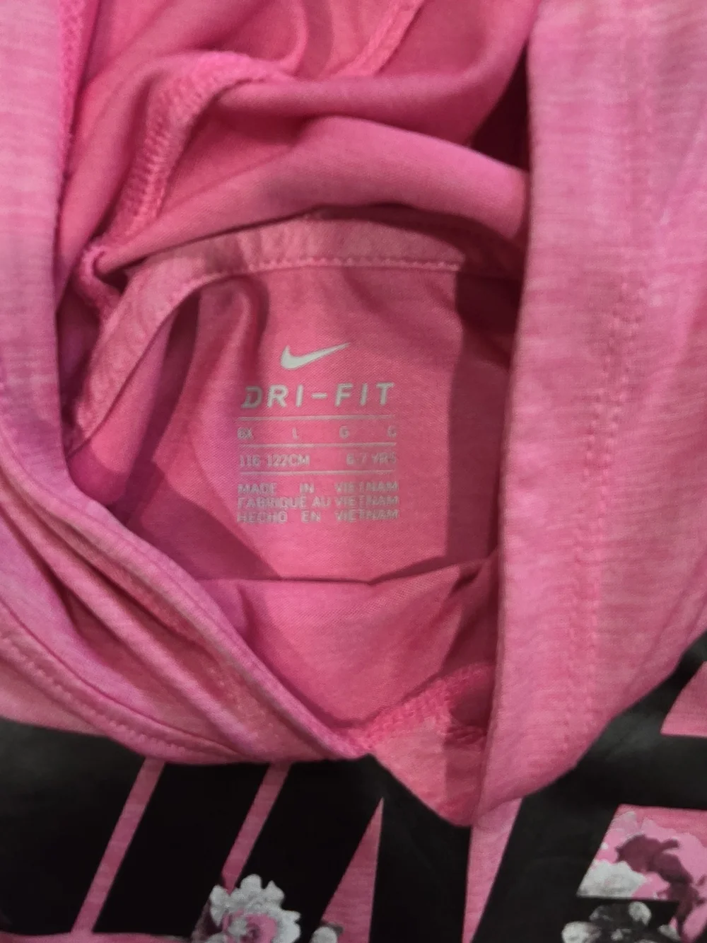 Nike Pink Floral Logo Ruffle Hem Hoodie